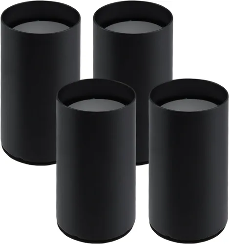 Miniatura 15 de Elevador cuadrado de acero para muebles, 4 piezas, color negro, altura de elevación de 1.97 a 2.75 pulgadas, se ajusta a patas de 1.5 pulgadas