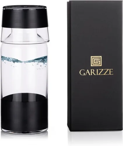 GARIZZE Juego de jarra de agua y vidrio para dormitorio, juego de jarra de noche y vidrio, decantador de enjuague bucal para baño, jarra de agua con