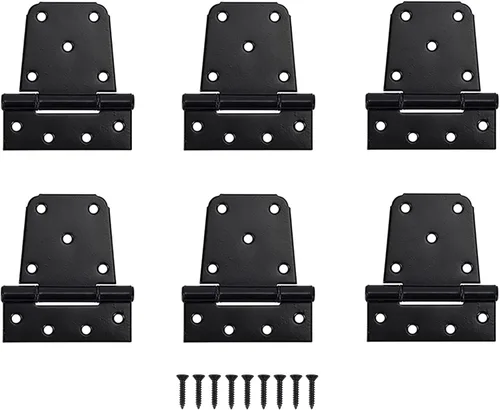 Miniatura 8 de Bisagras de puerta resistentes, paquete de 4, bisagras de puerta de granero negras de 3.5 pulgadas, bisagras de puerta de metal para puertas