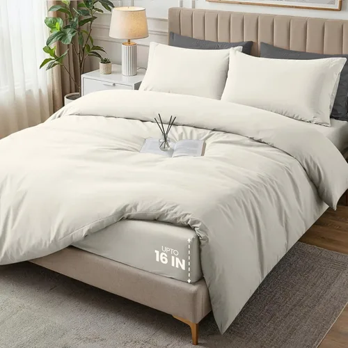 Miniatura 47 de Utopia Bedding Funda de edredón tamaño Queen – 1 funda de edredón con 2 fundas de almohada – Funda de edredón de 3 piezas con cierre de cremallera