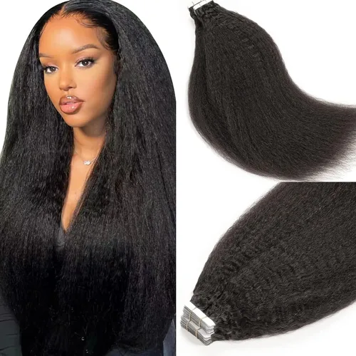 Miniatura 14 de Lacer Extensiones de cabello humano con punta en I, extensiones de cabello humano rizado lacio color negro natural, 1B de 12 pulgadas, extensiones