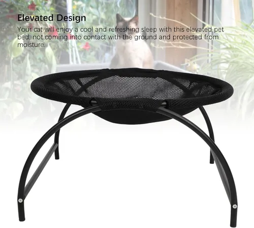 Miniatura 4 de Cat Hammock, Elevated Design Sturdy Iron Frames Breathable Mesh Fabric Elevated Cat Bed, Dog Hammock Bed with Easy Assembly and Cleaning for Cats