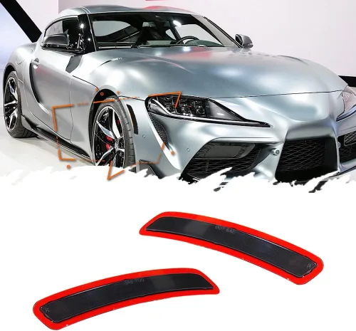 Miniatura 10 de para Toyota GR Supra 2020-2022 Reflectores de Marcador Lateral del Guardabarros del Parachoques Trasero con Lente Ahumado Guardabarros
