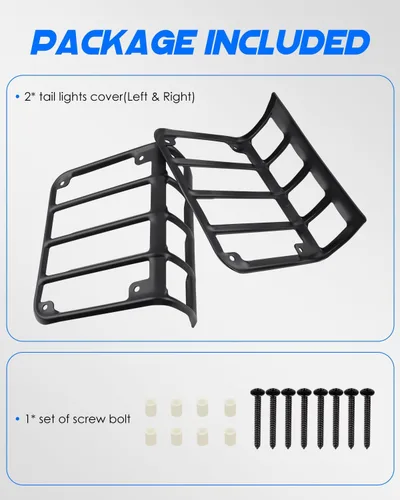 Miniatura 7 de Fundas de luz trasera JK para Jeep Wrangler, Wrangler trasero protector de luz trasera de metal JK compatible con Jeep Wrangler JK y JKU 2007-2018