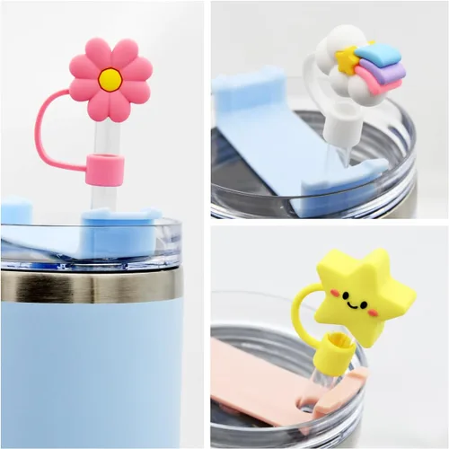 Miniatura 2 de Tapa con pajita para vaso Stanley, tapa superior compatible para vaso de 30 y 40 oz con asa, tapas reutilizables a prueba de polvo de 10 mm 0.4 6