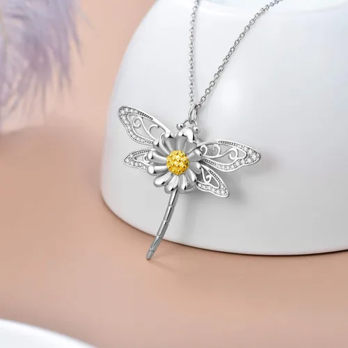 Miniatura 2 de Collar con medallón con diseño de libélula de abeja y búho de mariposa para cualquier foto