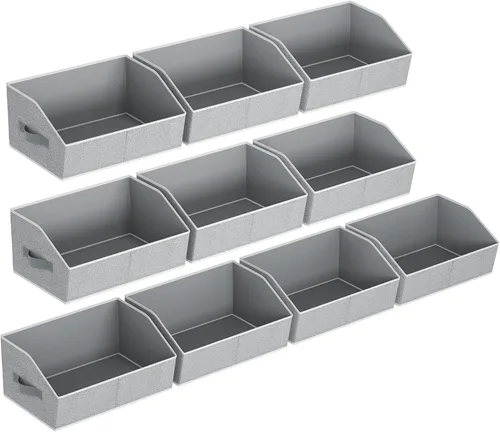 Miniatura 54 de Homsorout Organizador trapezoidal para armario, cestas grandes para organizar, caja de almacenamiento de tela para estantes, cubos de almacenamiento