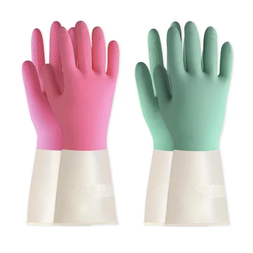 Miniatura 13 de BOOMJOY Guantes de limpieza de nitrilo, resistentes, para lavar platos, reutilizables, grandes, para cocina, baño, jardinería, trabajos o cuidado