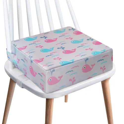 Miniatura 6 de Asiento elevador para niños pequeños para mesa de comedor, correas dobles más seguras lavables de 4 pulgadas, base antideslizante, asiento elevador