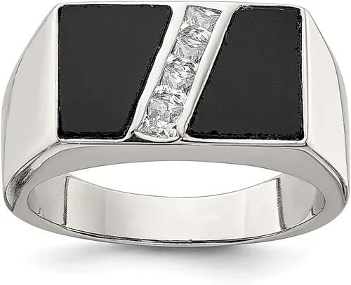 ICE CARATS Anillo de plata de ley 925 para hombre, circonita cúbica, circonita cúbica, piedras preciosas para hombre, joyería fina para papá,