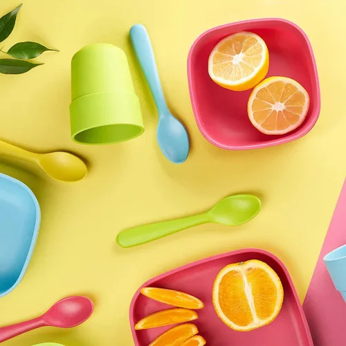 Miniatura 9 de GET FRESH Bamboo Kids - Juego de 2 platos divididos con 3 compartimentos para comidas infantiles, vajilla reutilizable