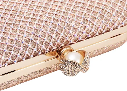 Miniatura 7 de M106 Glitter Embrague Monedero Para Mujeres Brillante Noche Bolsos Fiesta Fiesta Bolso Rosa Oro