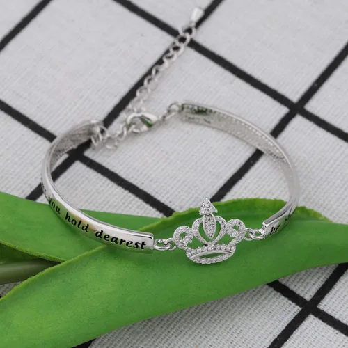 Miniatura 2 de LQRI Regalo de quinceañera Sweet 15 Gift Princess Crown Bracelet May the Dreams You Hold Dearest Be Those 15th Birthday Gift