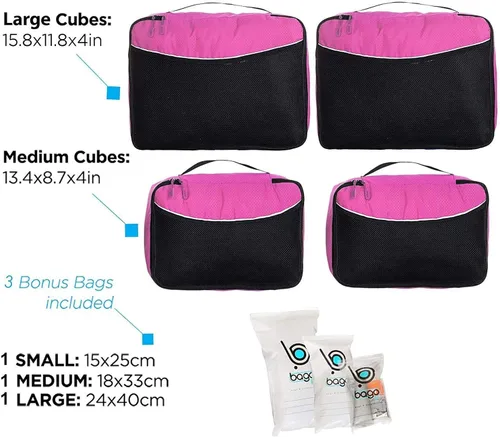 Miniatura 2 de Bago Cubos de embalaje para maletas y bolsas de viaje juego de 7 bolsas organizadoras de equipaje y maleta cubos de compresión para organizador