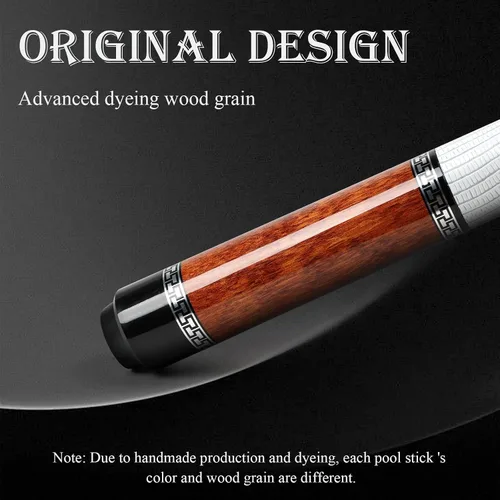 Miniatura 2 de lotmusic Advanced Pool Stick with Telescopic Cue Extension, Original Dyeing Brown Cue Sticks for Billiard Enthusiasts, 58'' Pool Cue Set with I