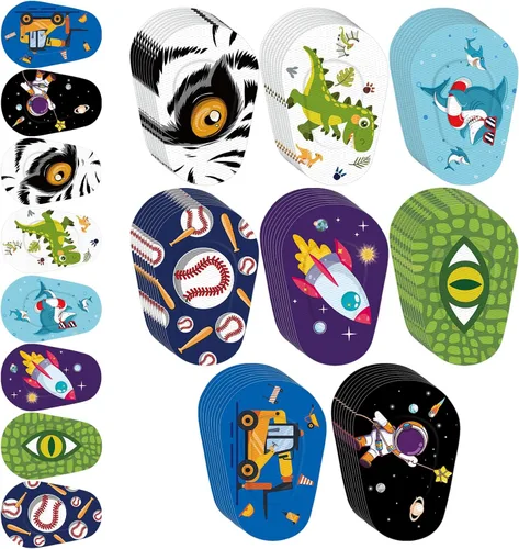 Siifert 48 piezas de parches adhesivos para ojos sin látex para niños, sin látex, desechables, lindos, para ambliopía, bloqueo de luz, ojo perezoso,