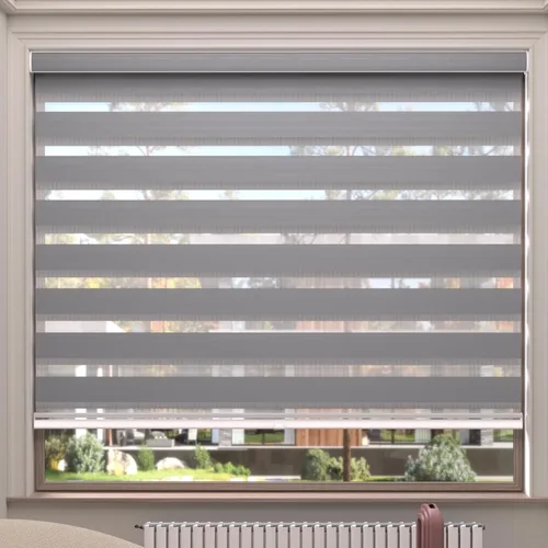 Miniatura 18 de MYshade Persianas enrollables de cebra opacas (85 %) con cordón para ventanas interiores, persianas de doble capa beige para dormitorio, baño, sala