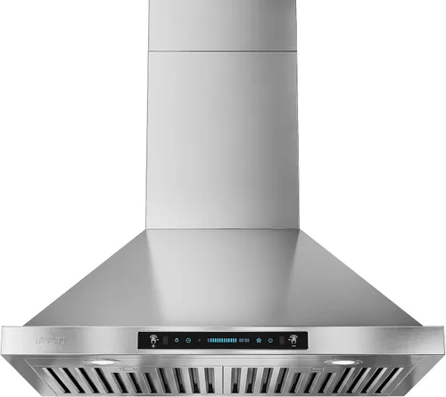 Miniatura 7 de IKTCH Campana extractora de montaje en pared de 30 pulgadas, campana de ventilación de cocina de bajo ruido de 390 CFM, convertible