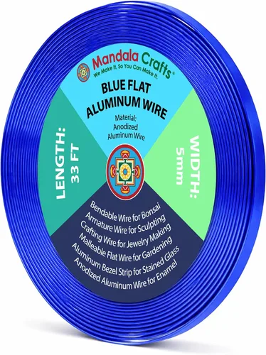 Miniatura 20 de Mandala Crafts Alambre de aluminio anodizado plano de 0.118 in para fabricación de joyas, alambre de bisel negro flexible de color de 33 pies