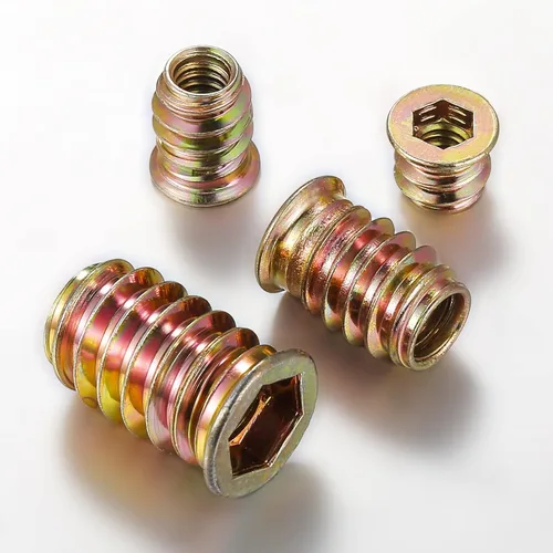 Miniatura 6 de Wensilon 1/4 "-10 200 piezas de insertos roscados para madera hexagonal, insertos de madera, tuercas para muebles