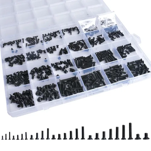 Kit de tornillos de repuesto para computadora portátil de 26 tamaños, 520 unidades, M1.4, M1.7, M2, M2.5, M3, M3.5, pequeños tornillos pequeños,