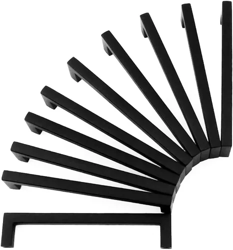 Miniatura 47 de KOOFIZO Paquete de 10 pomos negros para gabinete, pomos negros mate para cajones, K08, tiradores cuadrados de un solo agujero para gabinetes