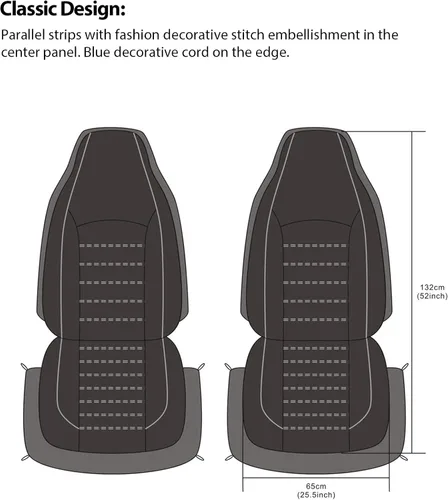 Miniatura 8 de TOYOUN fundas clásicas universales de cuero sintético para asiento delantero de automóvil, respaldo alto, fundas para asiento tipo cubo - se adaptan