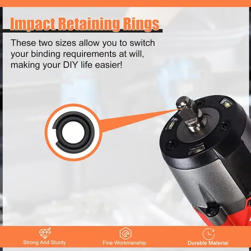 Miniatura 6 de BLOLACDZ (5+5 juegos) Anillo de retención de impacto de 1/2" y 3/8" Anillo de fricción con junta tórica para llave de impacto Milwaukeie tipo