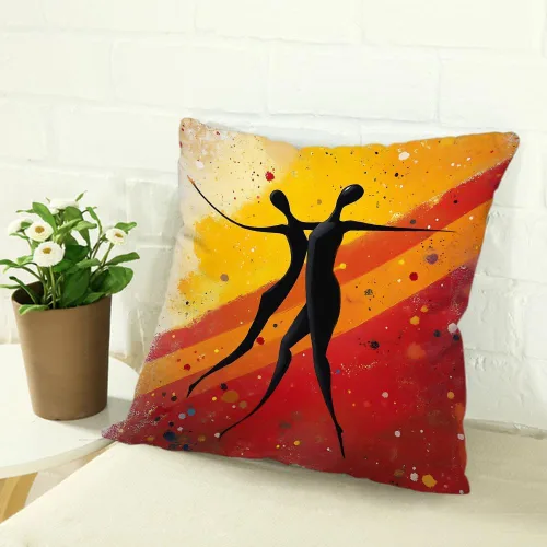 Miniatura 2 de Fundas de almohada de lino y algodón para parejas africanas, estilo vintage, abstracto, negro, amarillo, rojo, fundas de almohada para sofá, cama