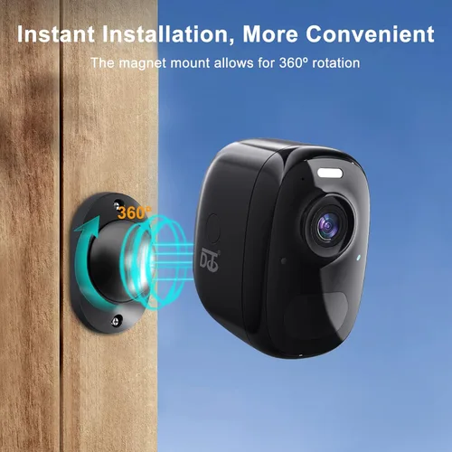 Miniatura 3 de DCT Cámaras para exteriores inalámbricas magnéticas: cámara WiFi alimentada por batería para seguridad del hogar al aire libre, visión nocturna a
