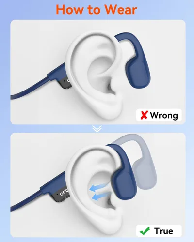 Miniatura 2 de SANOTO Auriculares de conducción ósea Bluetooth 5.3, auriculares de oreja abierta con reducción de ruido de doble micrófono, batería de 8 horas