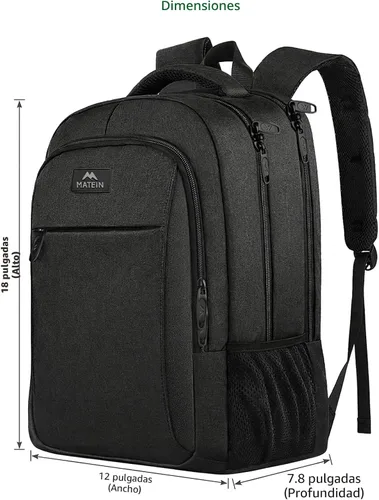 Miniatura 2 de MATEIN - Mochila empresarial para laptop de 15.6 pulgadas, mochila de viaje con puerto de carga USB, resistente al agua, para trabajo, universidad