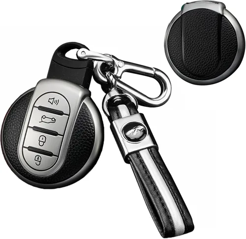 Miniatura 8 de SANRILY Funda de cuero para llave Mini Key Case Shell Key Holder con llavero, Azul