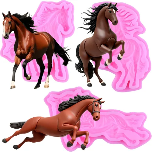 Miniatura 10 de ZiXiang Molde de silicona para caballo, moldes de herradura para pezuñas de herradura, molde de caramelo para decoración de pasteles de azúcar