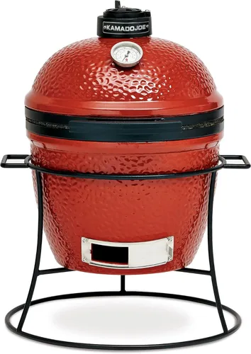 Miniatura 2 de Kamado Joe KJ13RH - Parrilla de carbón portátil de 13.5 pulgadas, color rojo intenso, incluye cubierta de parrilla KJ15080420, placa de hierro