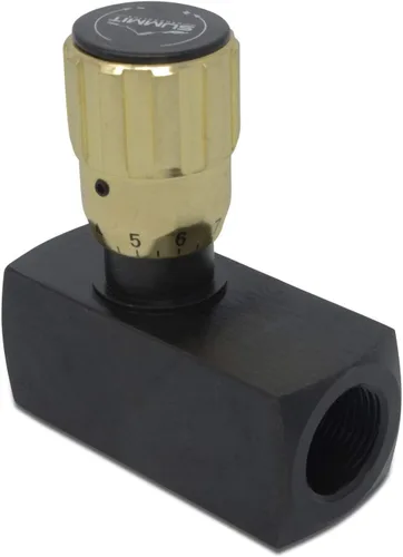 Miniatura 4 de Summit Hydraulics Válvula de control de flujo variable ajustable en línea hidráulica w/flujo de revolución libre, 3/4" NPT