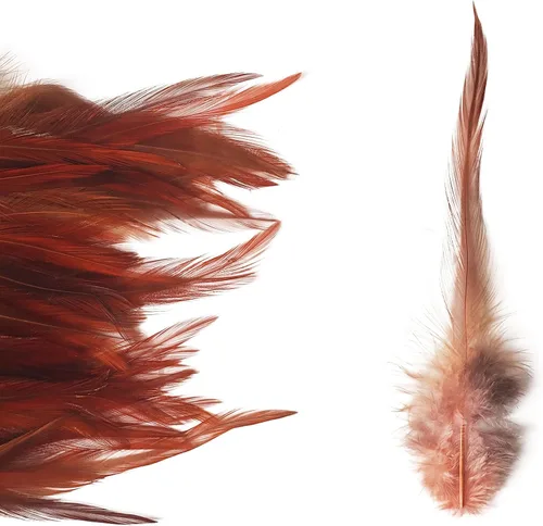 Miniatura 2 de Happy Feather 200 piezas de plumas de gallo para manualidades, plumas de faisán naturales de 5 a 7 pulgadas, aretes colgantes de bricolaje con Rosa