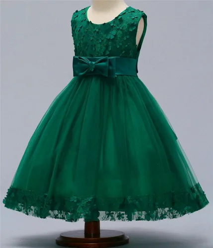 Miniatura 2 de WEONEDREAM Vestido de encaje elegante para niñas, para bodas, princesas o fiestas