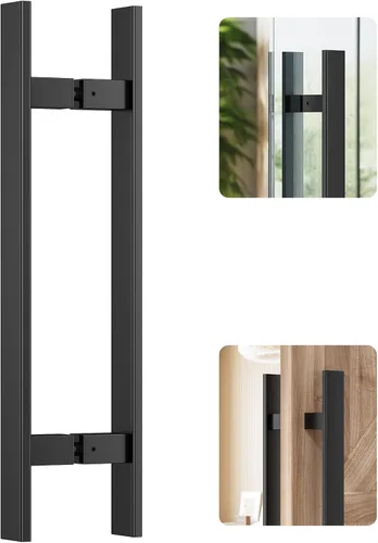 Miniatura 11 de Ranbo Manija de puerta estilo escalera de 36 pulgadas, CTC de 29.921 in, acero inoxidable 304 de 0.047 in de grosor, se adapta a puertas de vidrio