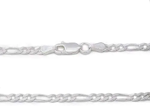 Miniatura 7 de Cadena de plata de ley 9253mm figarobroche con forma de pinza. 1636 pulgadas
