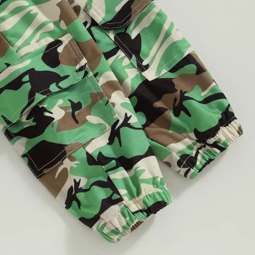 Miniatura 127 de Mandizy Conjunto de ropa de otoño para bebé niña pequeña, sudadera de manga larga con estampado de letras bendecidas, pantalones de camuflaje