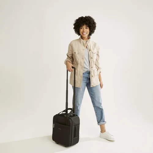 Miniatura 8 de Vera Bradley Bolsa de trabajo con ruedas Softside para mujer, Paisley Botáni