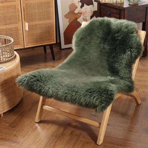 Miniatura 9 de IRIWOOL Alfombra de piel de oveja auténtica de alta calidad, piel de oveja australiana, esponjosa, de lujo, natural, de piel de cordero esponjosa