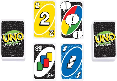 Miniatura 5 de Mattel Games UNO House Rules - Juego de cartas para niños, adultos, familias, noche de juegos y fiestas, los jugadores pueden inventar reglas
