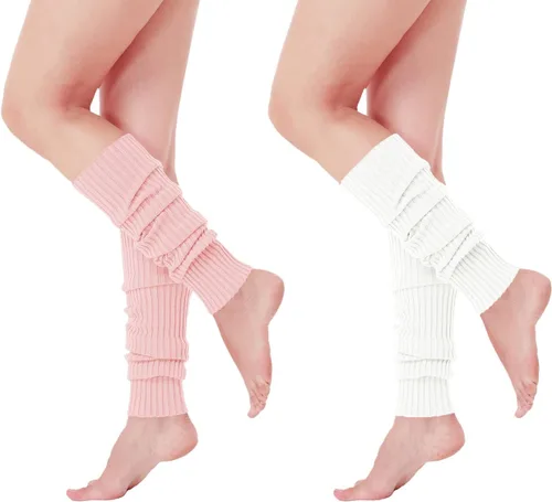 Miniatura 2 de V28 calentadores de piernas acanalados para mujer, estilo años 80, para fiestas deportivas