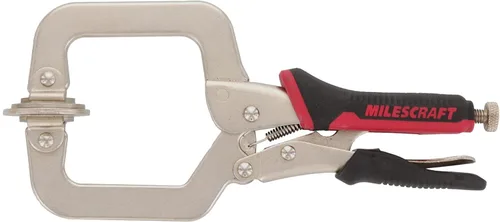Miniatura 8 de Milescraft 4002 - Abrazadera facial de 6 pulgadas de alta calidad, resistente, con bloqueo, abrazadera en C con almohadillas giratorias ajustables