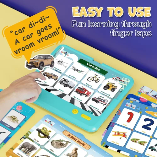 Miniatura 2 de HOMESTEC Astro Pad, juguetes de aprendizaje interactivos para niños de 3 4 5 6 años, tableta educativa de terapia del habla para niños, incluye