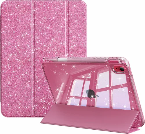 Miniatura 11 de Funda compatible con iPad de 11ª y 10ª generación de 11 pulgadas 2025/10.9 pulgadas 2022, parte trasera transparente brillante con soporte