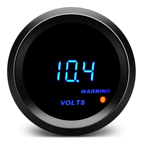Miniatura 8 de Medidor de presión de aceite de 2 pulgadas = 52 mm con kit de emisor LED azul digital para automóvil de 12V (negro)