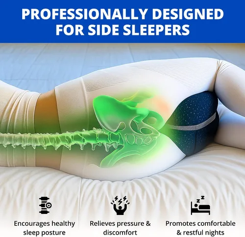 Miniatura 3 de SmoothSpine Alignment Almohada de pierna para personas que duermen de lado, almohada ergonómica de espuma viscoelástica con correa ajustable